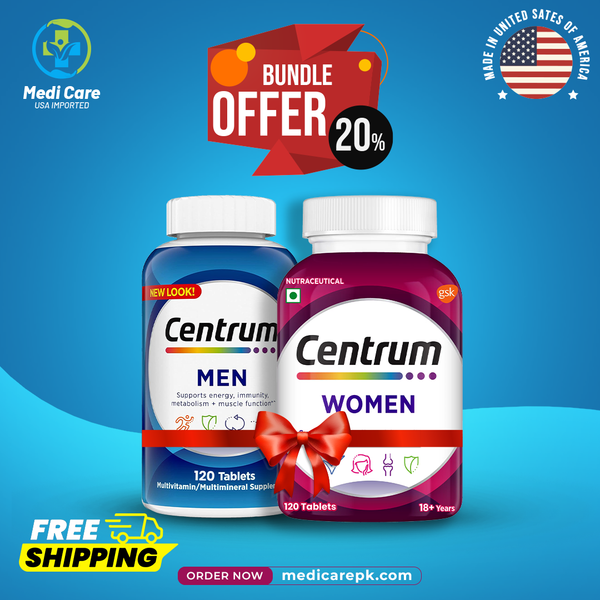 Bundle Offer | Centrum Men Multivitamin + Centrum Women Multivitamin (120 Tablets) | Discounted Offer