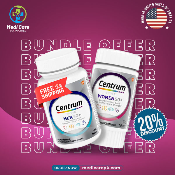 Bundle Offer | Centrum Men Silver 50+ & Centrum Women Silver 50+ ( 100 Tablets ) | Discounted Offer| Discounted Offer