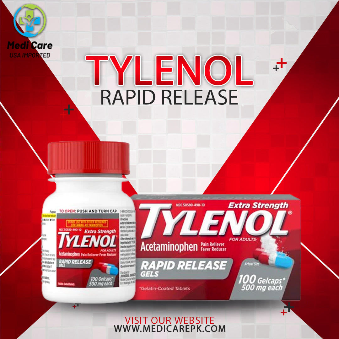 Tylenol Acetaminophen Rapid Release Gels, 100 ct