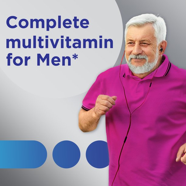 Centrum Silver Multivitamin for Men 50 Plus, Multimineral Supplement, Vitamin D3, B-Vitamins and Zinc, Gluten Free, Non-GMO Ingredients, Supports Memory and Cognition in Older Adults - 100 Tablets Ct