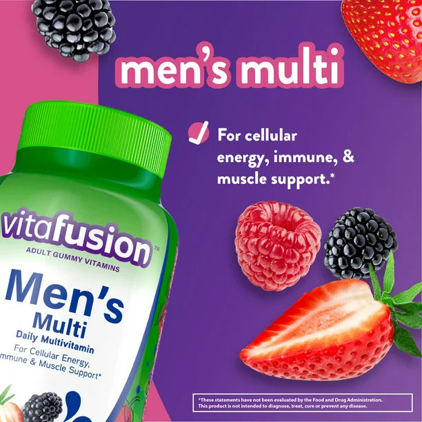 vitafusion Gummy Vitamins for Men, Berry Flavored Daily Multivitamins for Men, 150 Count