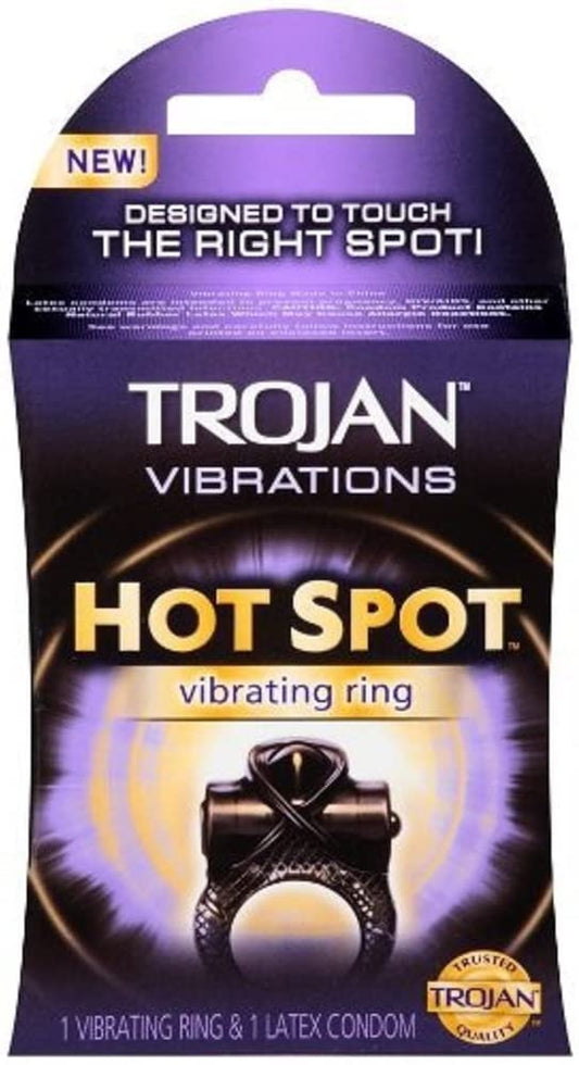 Hot Spot Vibrations Vibrating Ring & 1 Latex Condom